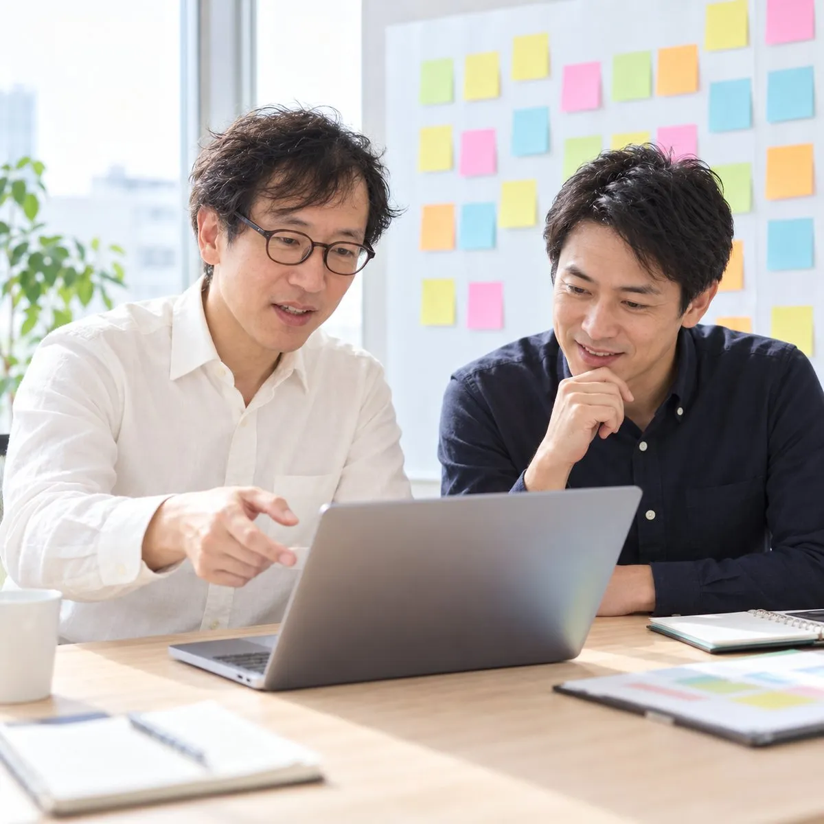 対話しながらAI活用を進める伴走支援のイメージ